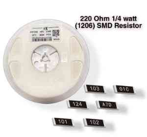 220 Ohm (220E) SMD Resistor 1206 - 50PCs