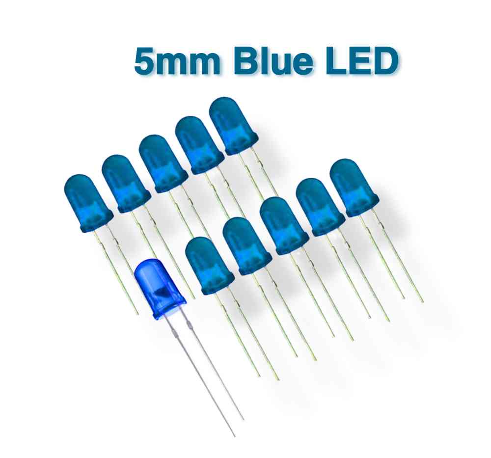 Blue LED Light 5mm Round DIP 20PCs