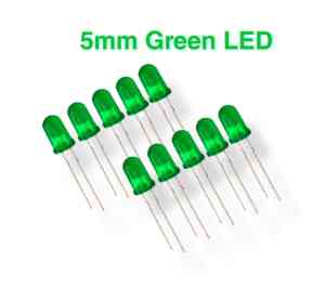 Green LED Light 5mm Round DIP - 50PCs