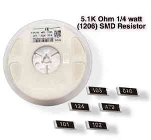 5.1K Ohm (5101) SMD Resistor 1206 - 50PCs