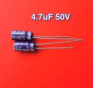 4.7uF 50V Electrolytic Capacitor - 50PCs